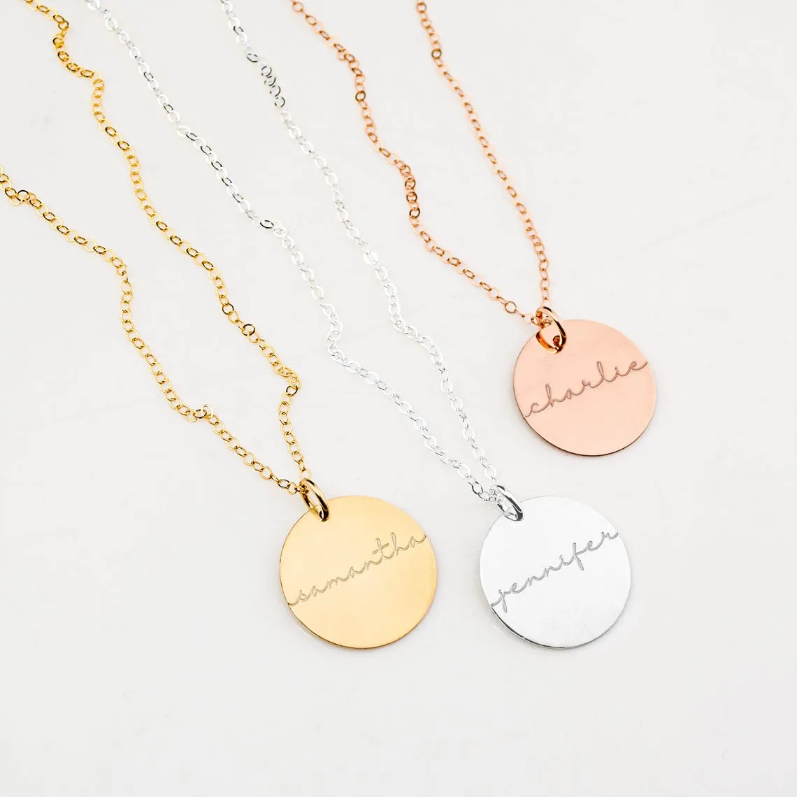 Custom Name Disc necklace, Graduation Necklace Gift for Her [19mm]