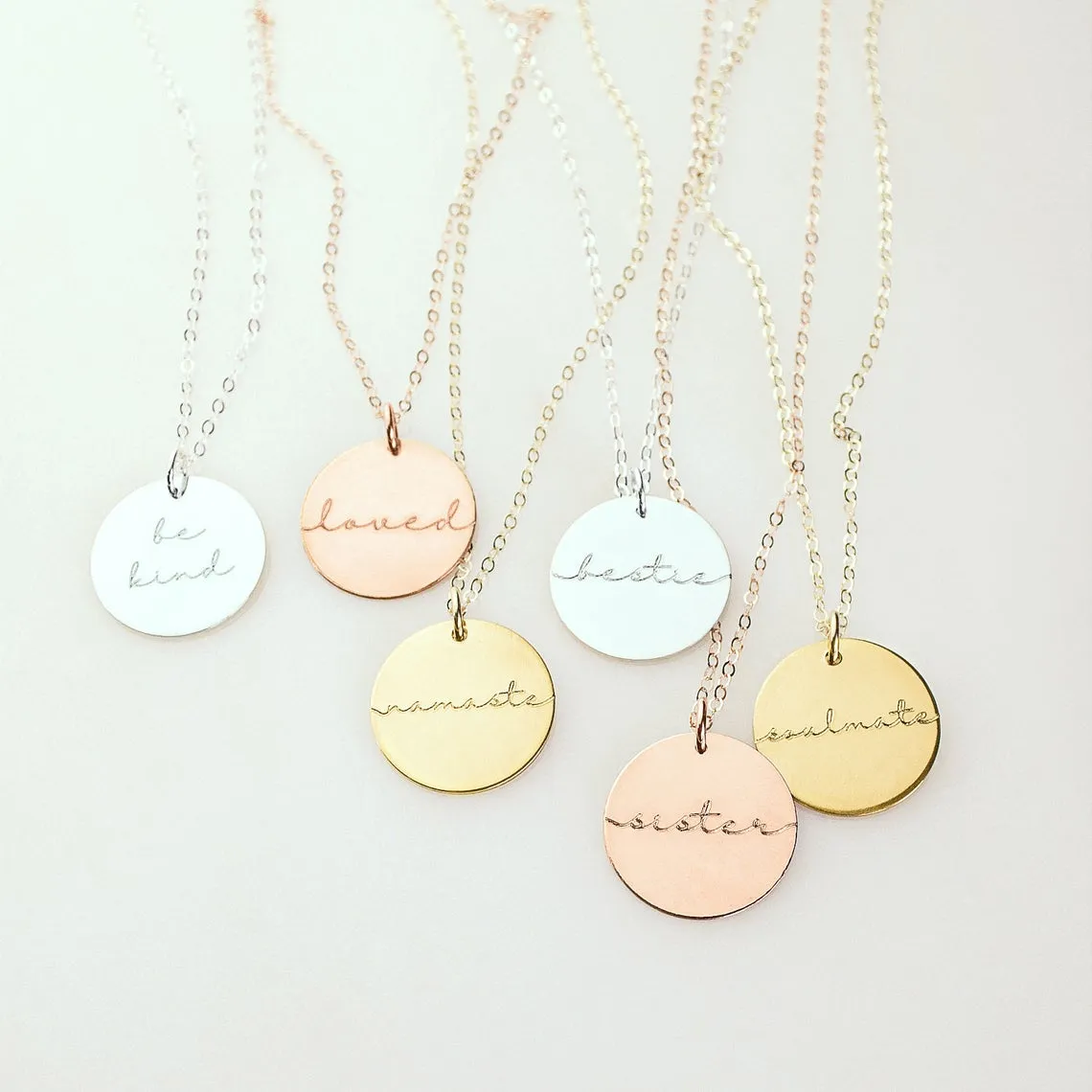 Custom Name Disc necklace, Graduation Necklace Gift for Her [19mm]
