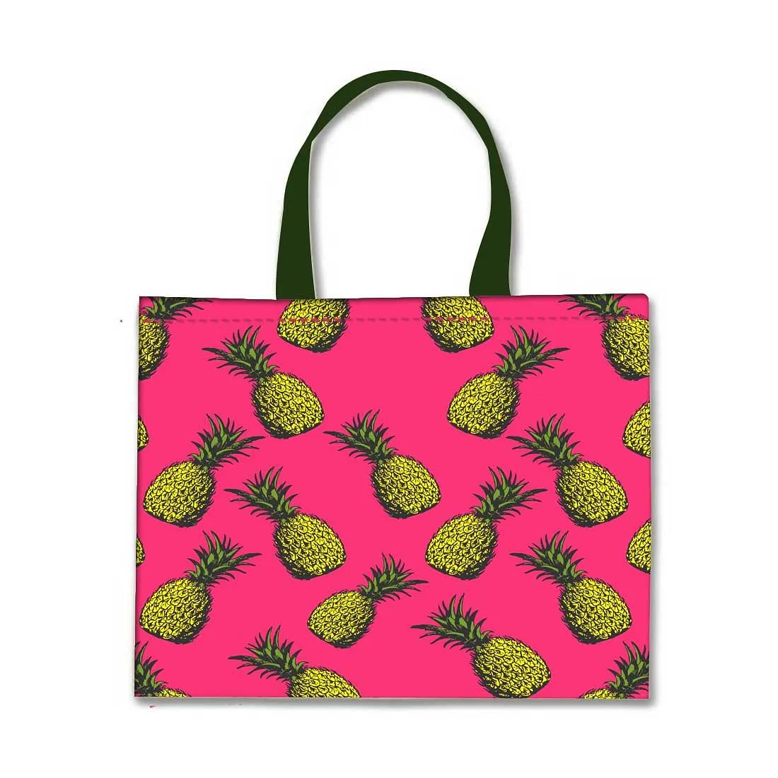 Designer Tote Bag With Zip Beach Gym Travel Bags -  Pineapple