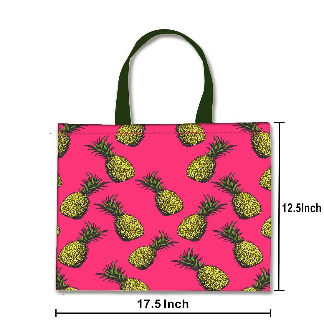 Designer Tote Bag With Zip Beach Gym Travel Bags -  Pineapple