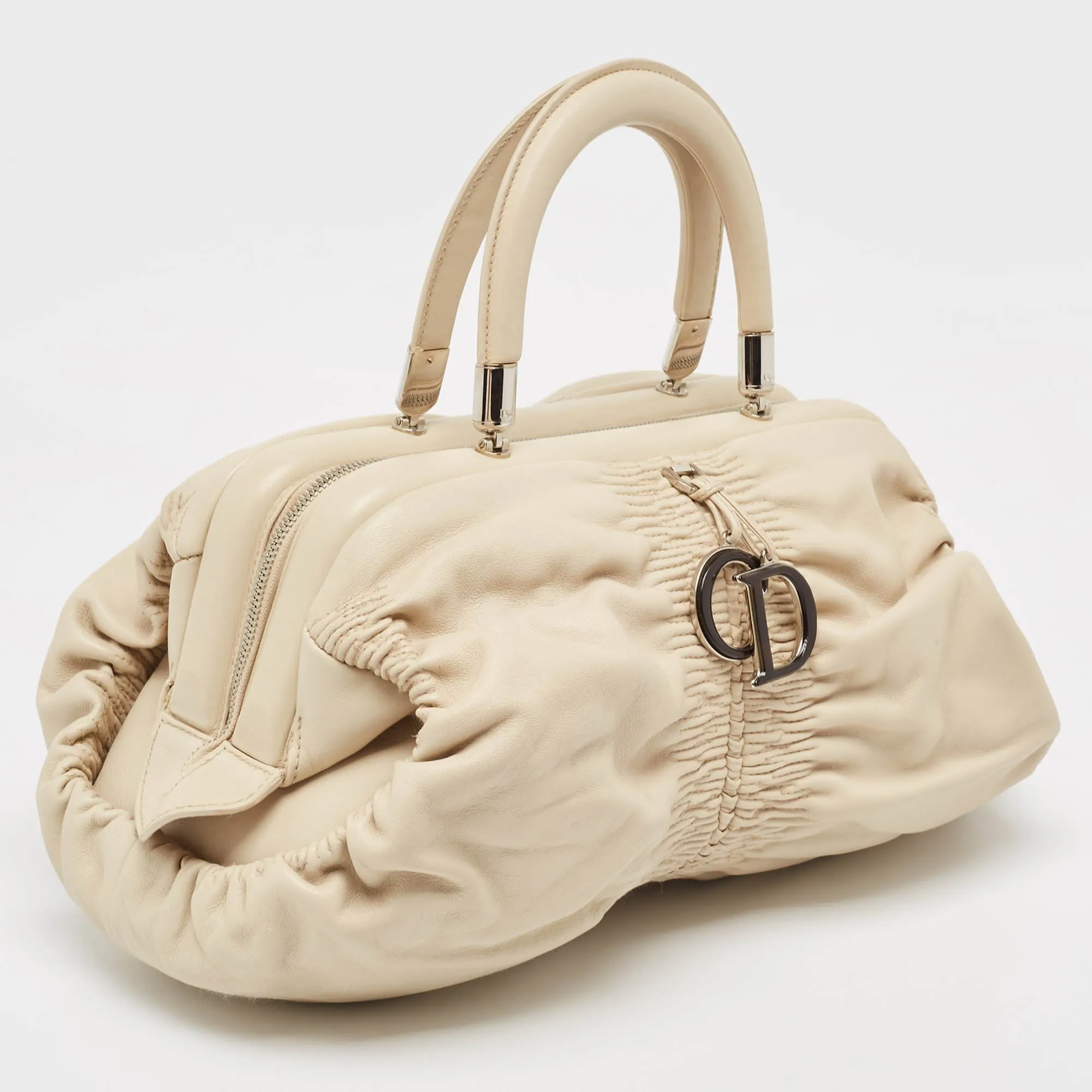 DIOR Light Beige Leather Karenina East West Karenina Satchel