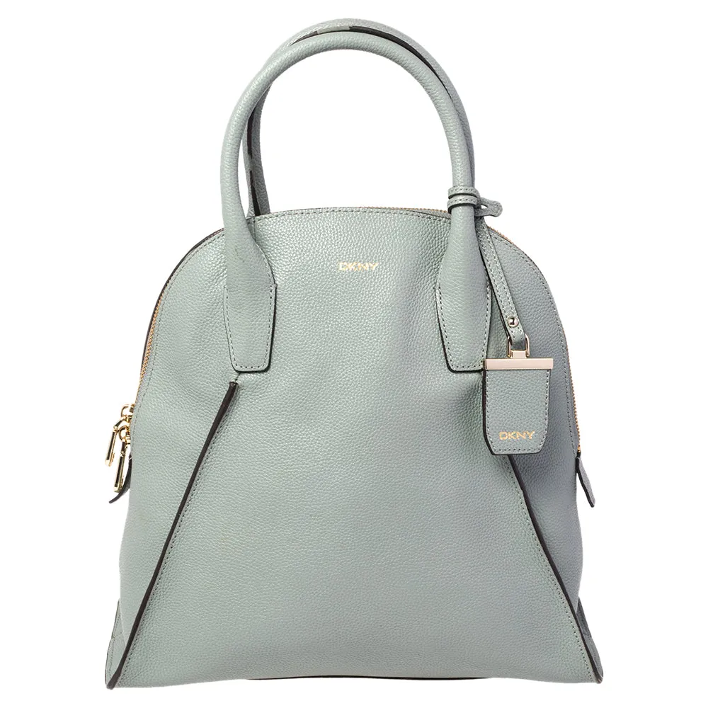 DKNY Powder Blue Leather Dome Satchel