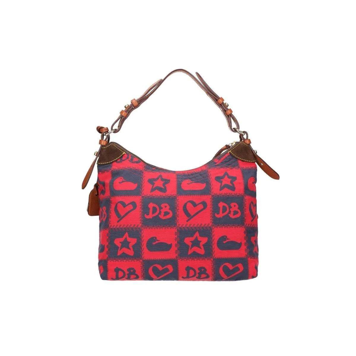 Dooney & Bourke Logo Hobo Bags Fabric Red Colour For Women