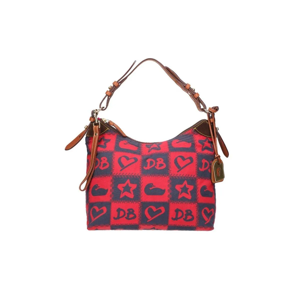 Dooney & Bourke Logo Hobo Bags Fabric Red Colour For Women