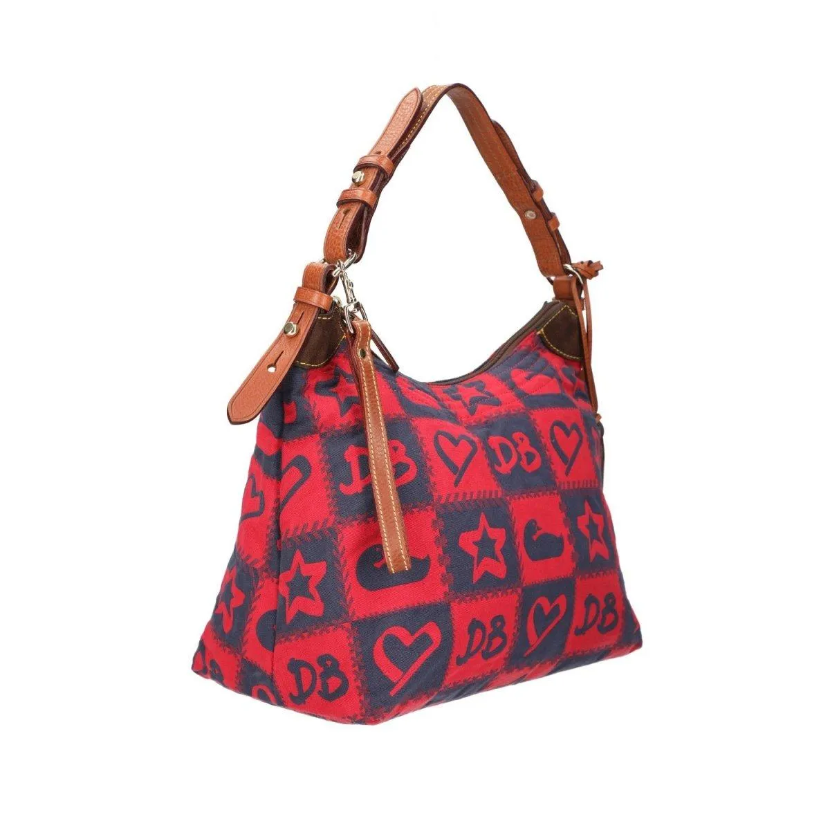 Dooney & Bourke Logo Hobo Bags Fabric Red Colour For Women