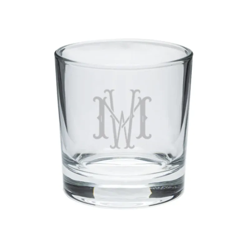 Engraved Gilded Low Ball Glass