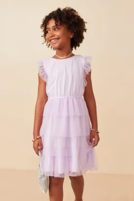 GIRLS Tiered Lavender Dress