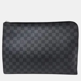 Graphite Canvas Pochette Jour Clutch Bag