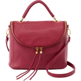 Hobo Fern Satchel Sangria Velvet Hide Leather