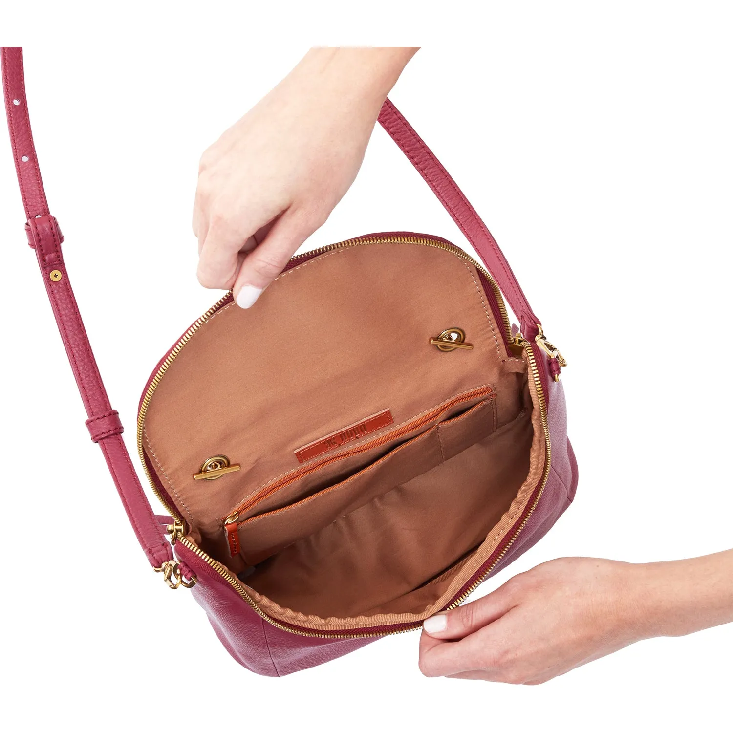 Hobo Fern Satchel Sangria Velvet Hide Leather