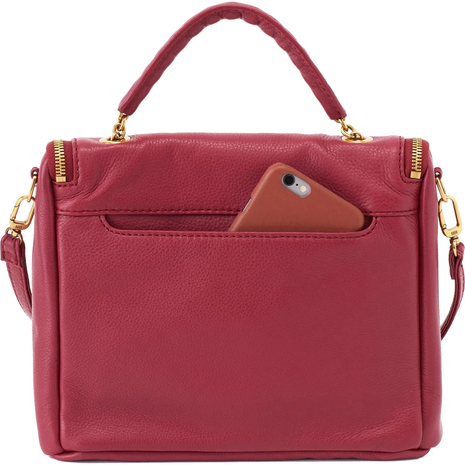 Hobo Fern Satchel Sangria Velvet Hide Leather