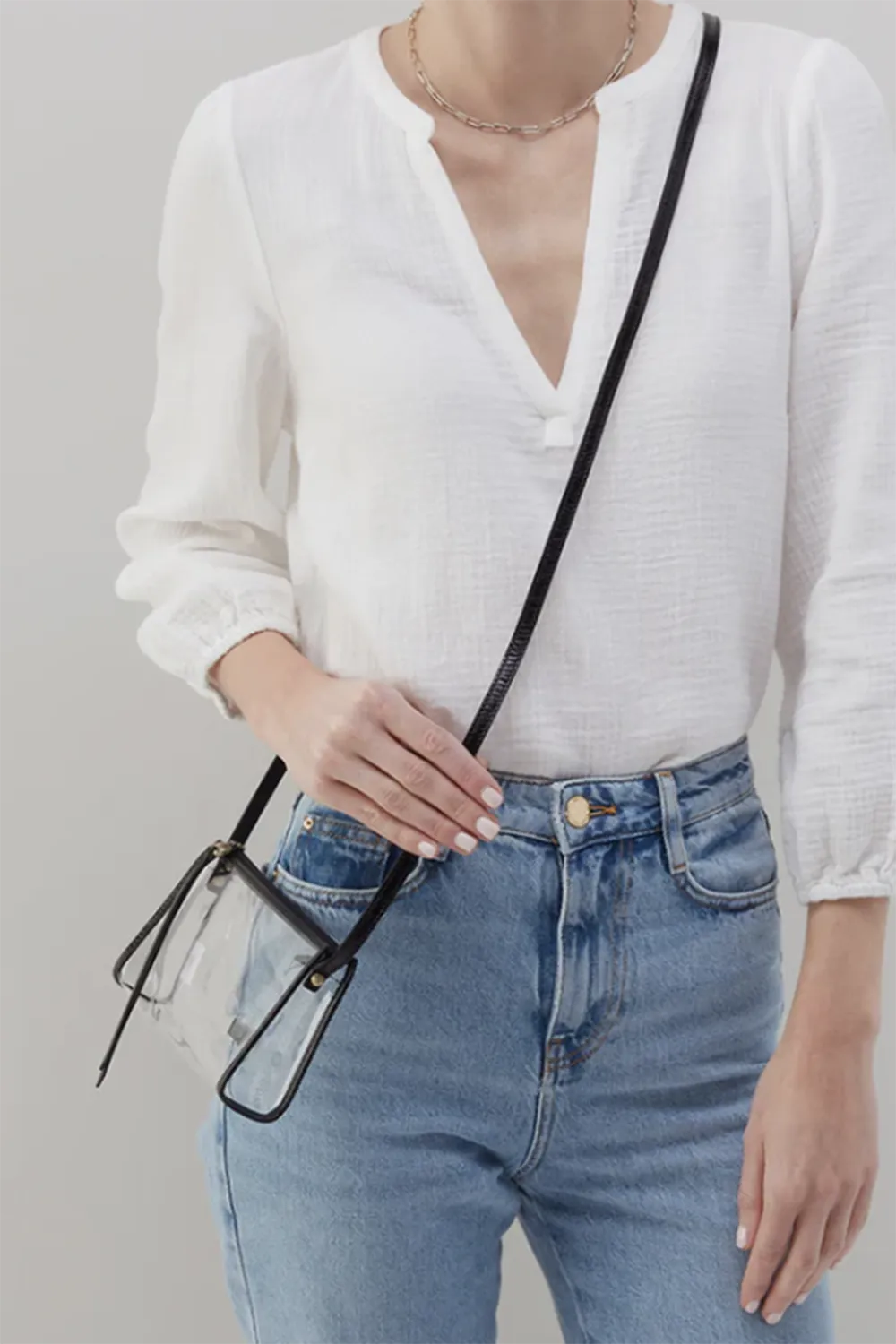 Jewel Crossbody Bag - Clear / Black
