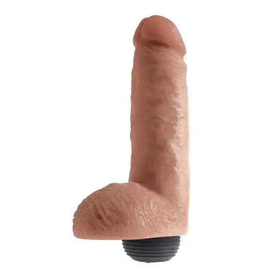 King Cock 8 In Squirting Cock W/ Balls Tan