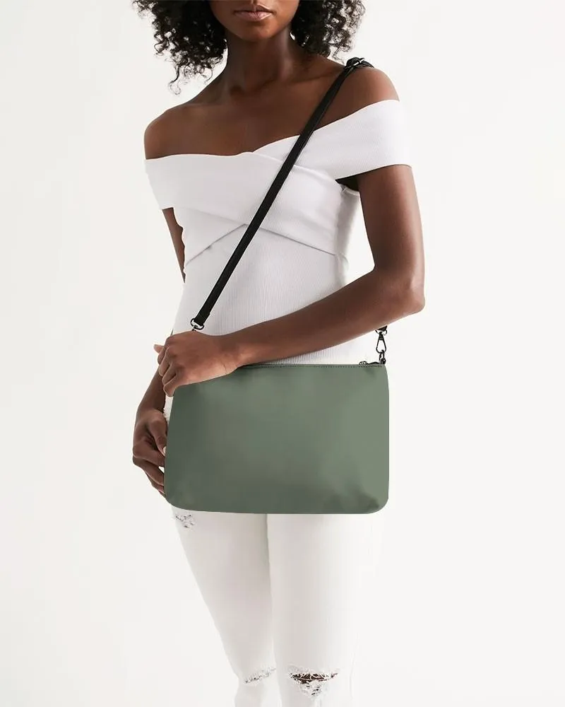 Medium Dark Warm Green Zip Pouch | Medium Dark Pale Pastel Warm Green | C15M0Y30K60
