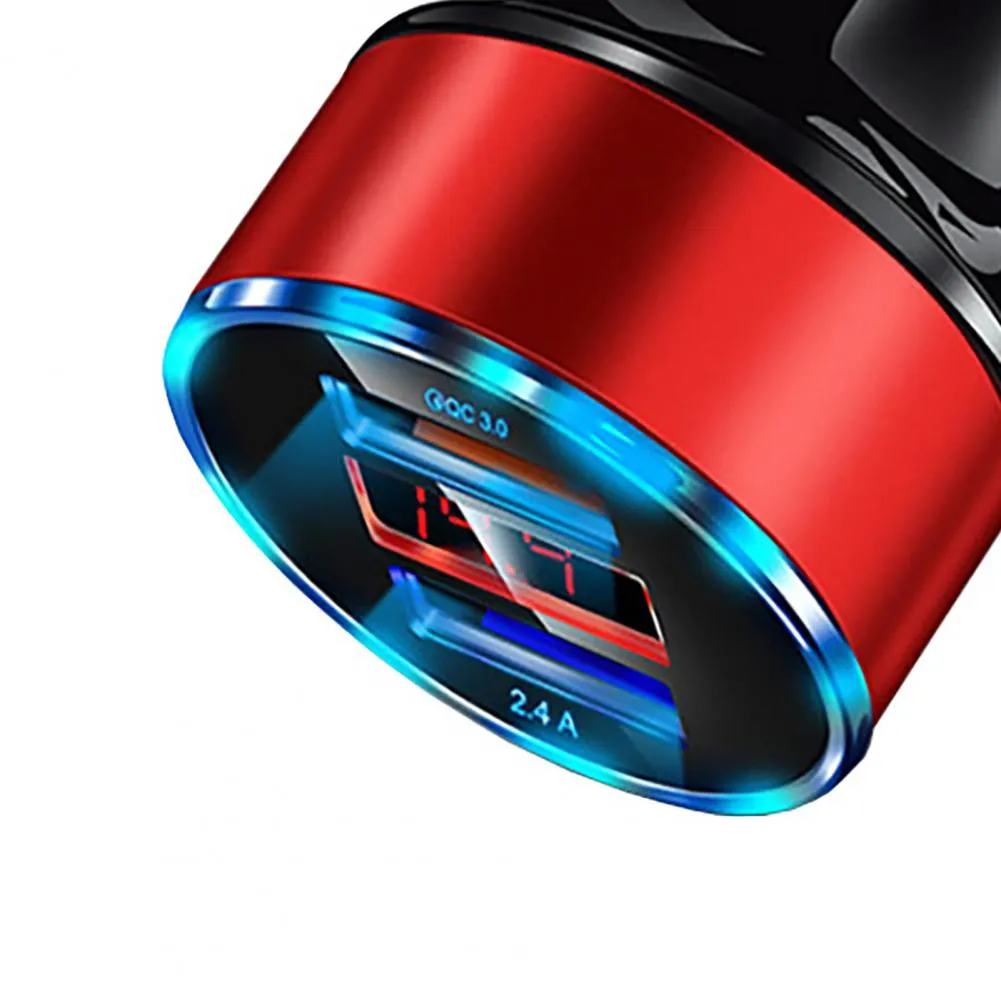 Mini Dual USB Mobile Phone Fast Charger for Vehicles (with LED Display)