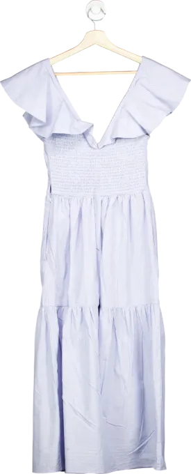 Misa Los Angeles Light Blue Tiered Midi Dress S