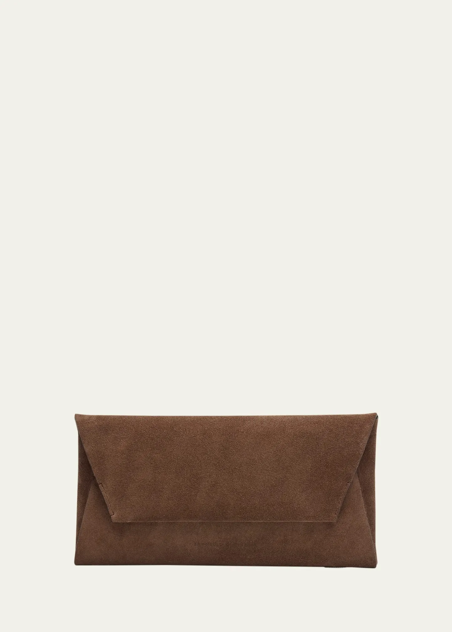 Monili Envelope Flap Suede Clutch Bag