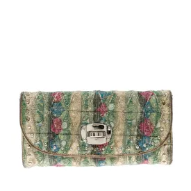 Multicolor Embellished Jacquard Clutch