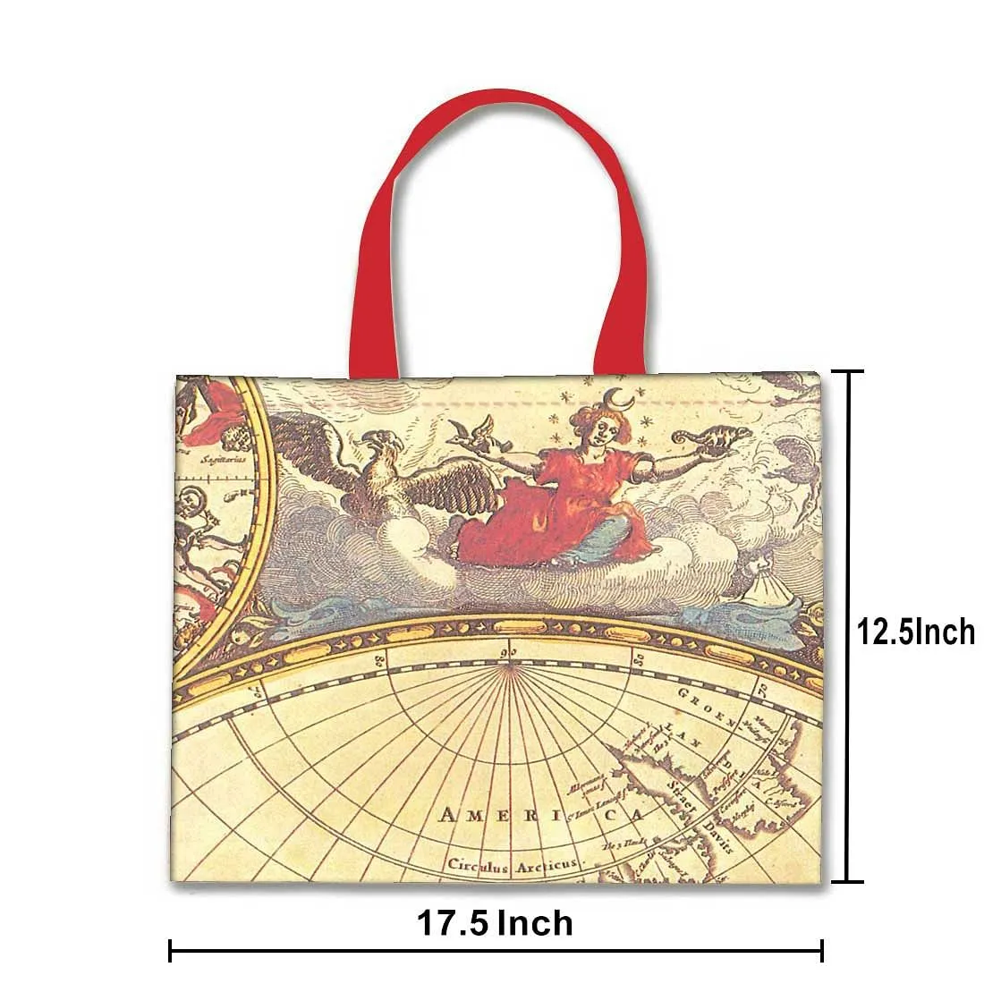 Nutcase Designer Tote Bag for Women Gym Beach Travel Shopping Fashion Bags with Zip Closure and Internal Pocket to keep cash/valuables - Old Map