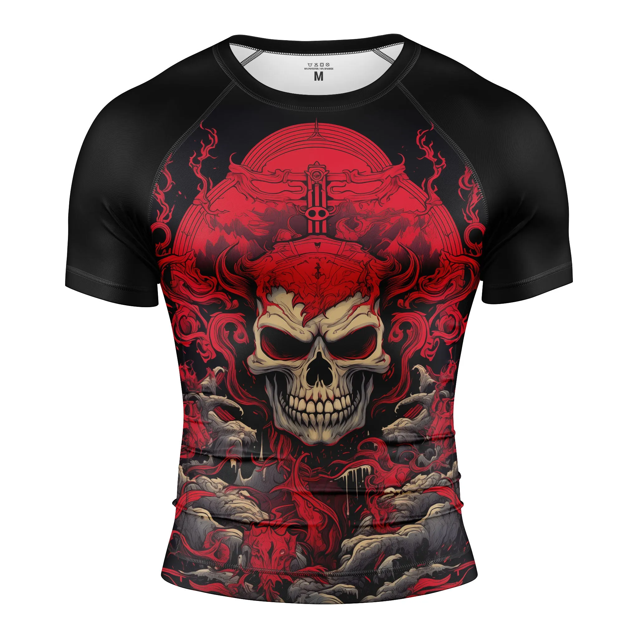 SHINIGAMI SKULL SHORT SLEEVE RASH GUARD