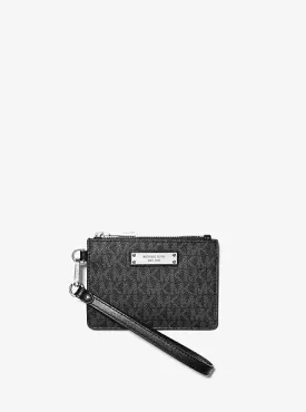 Small Logo and Leather Coin Wristlet