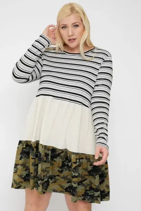 Tiered Color Block Dress Tiered Color Block Dress
