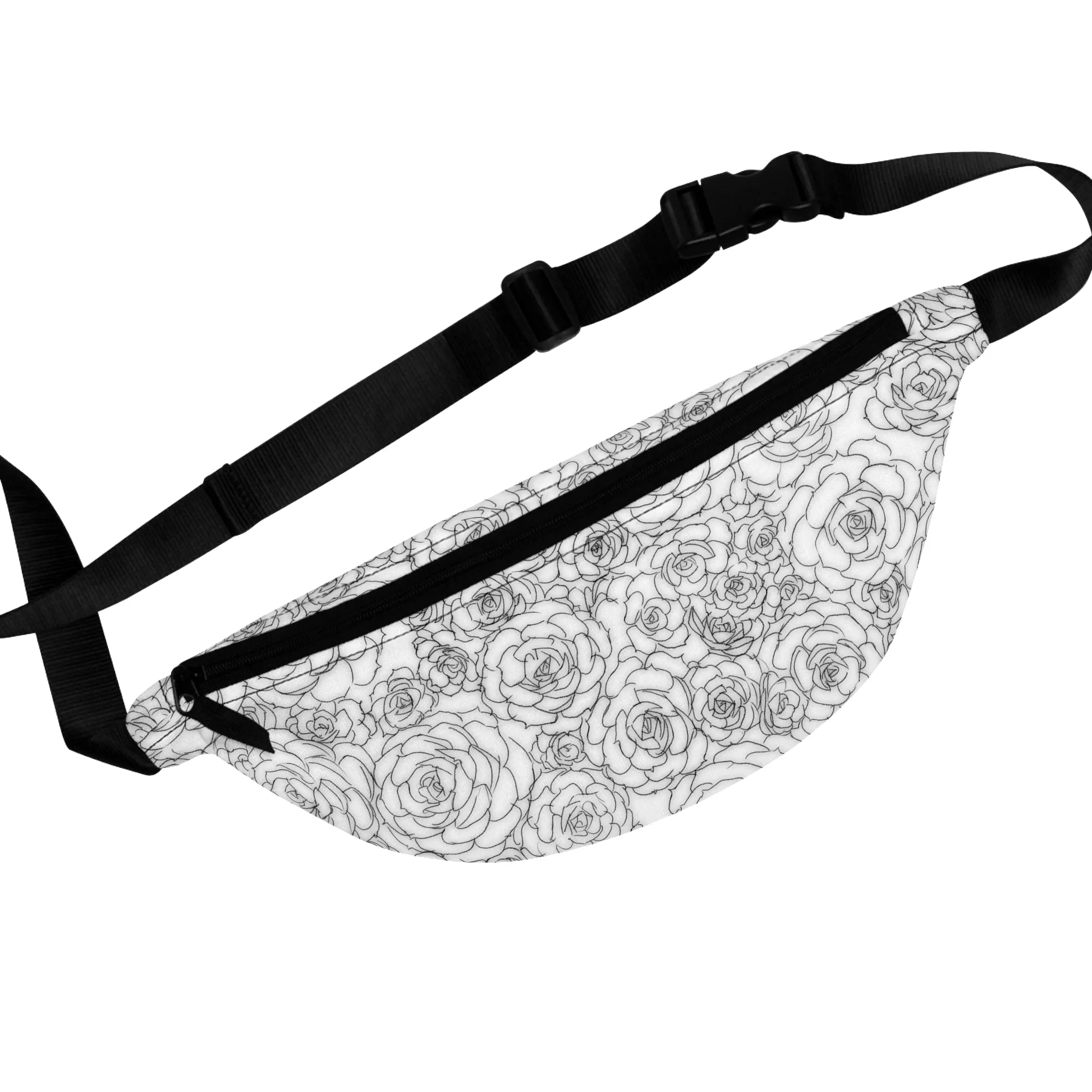 White Succulent Pattern Fanny Pack