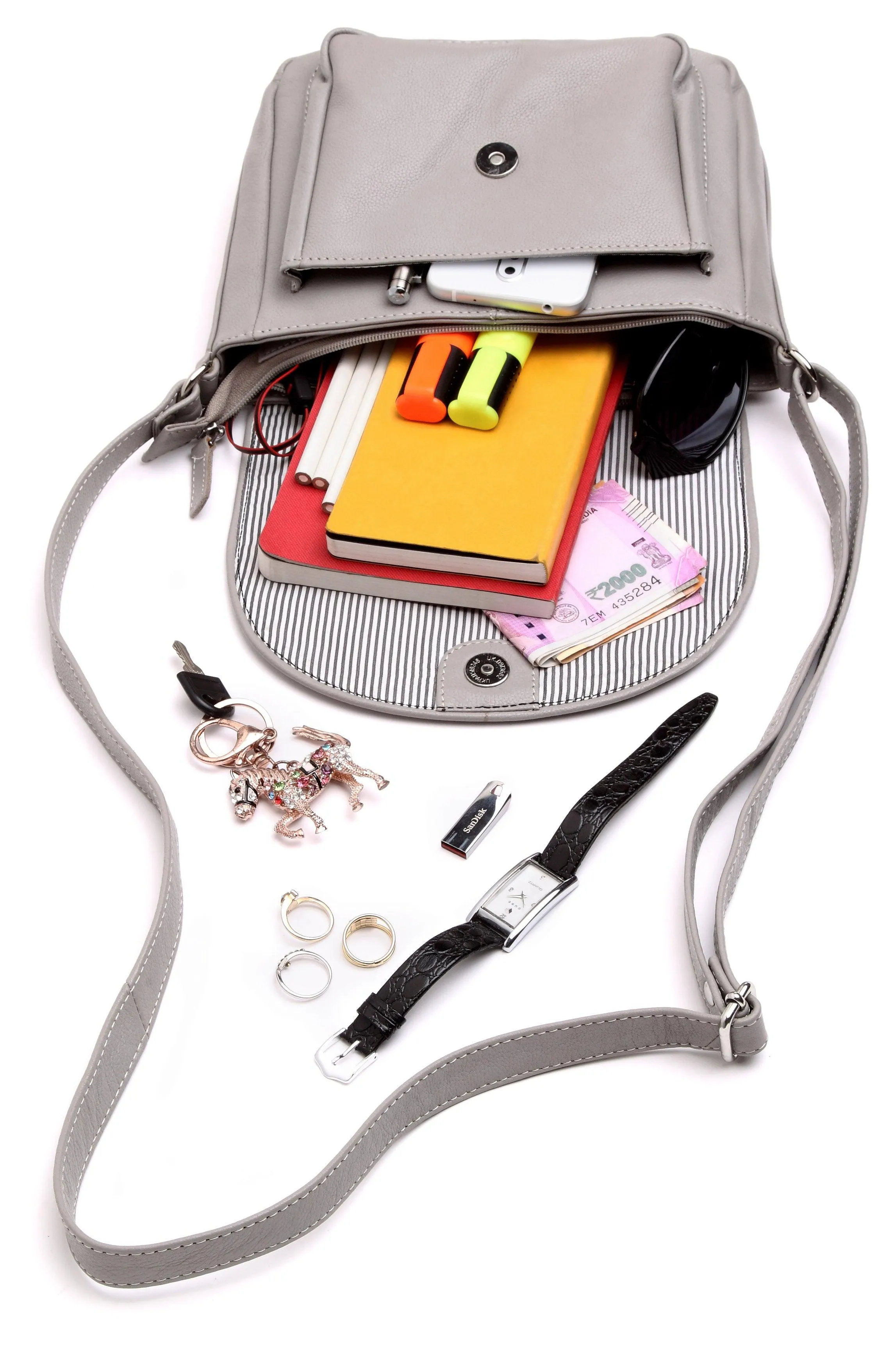 WILDHORN® Genuine Leather Ladies Sling Bag | Crossbody Bag|Shoulder Bag with Adjustable Strap for Girls & Women
