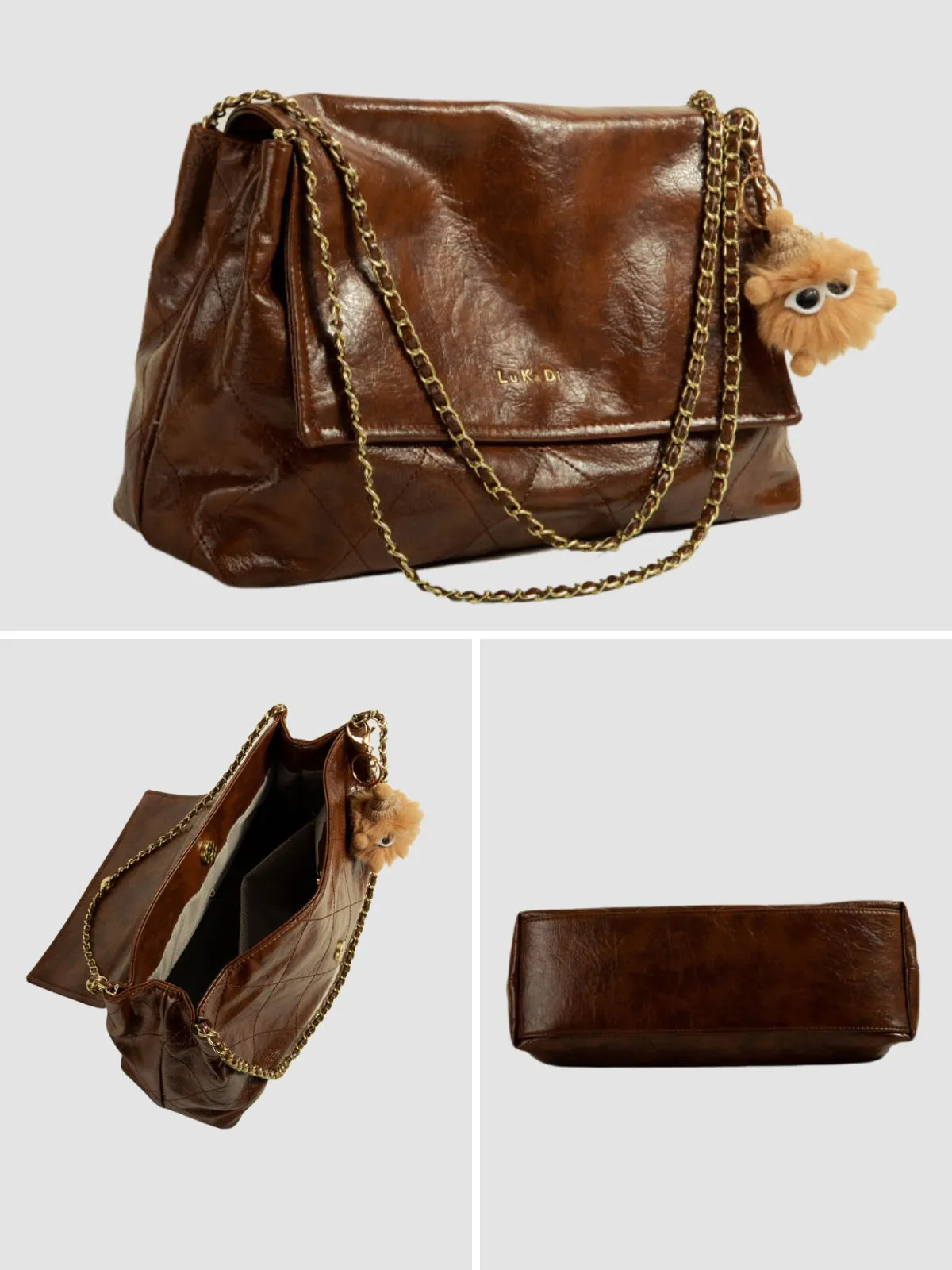 WLS Trendy Texture Shoulder Tote Bag
